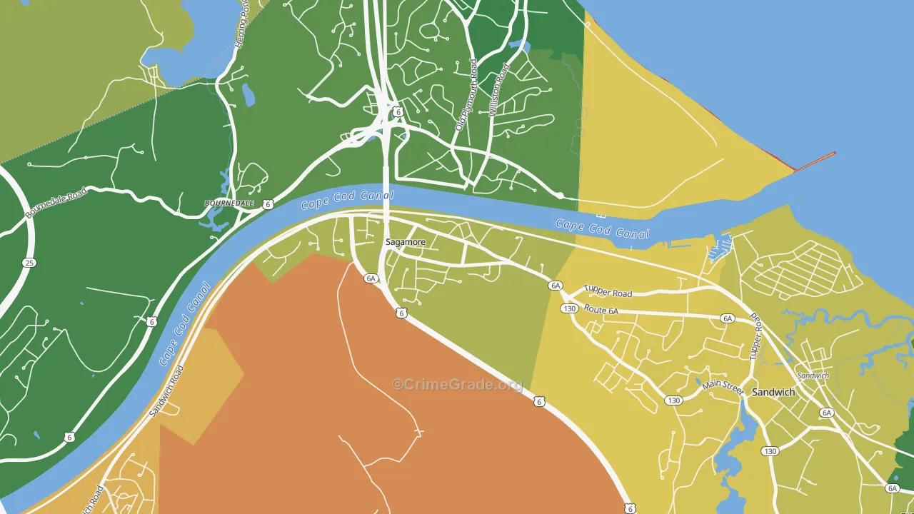 Sagamore, MA Map of Vandalism Rates