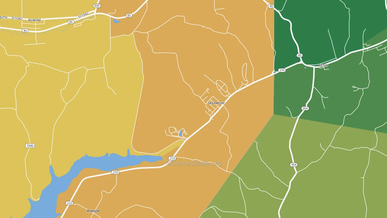 Sagamore, PA Map of Vandalism Rates
