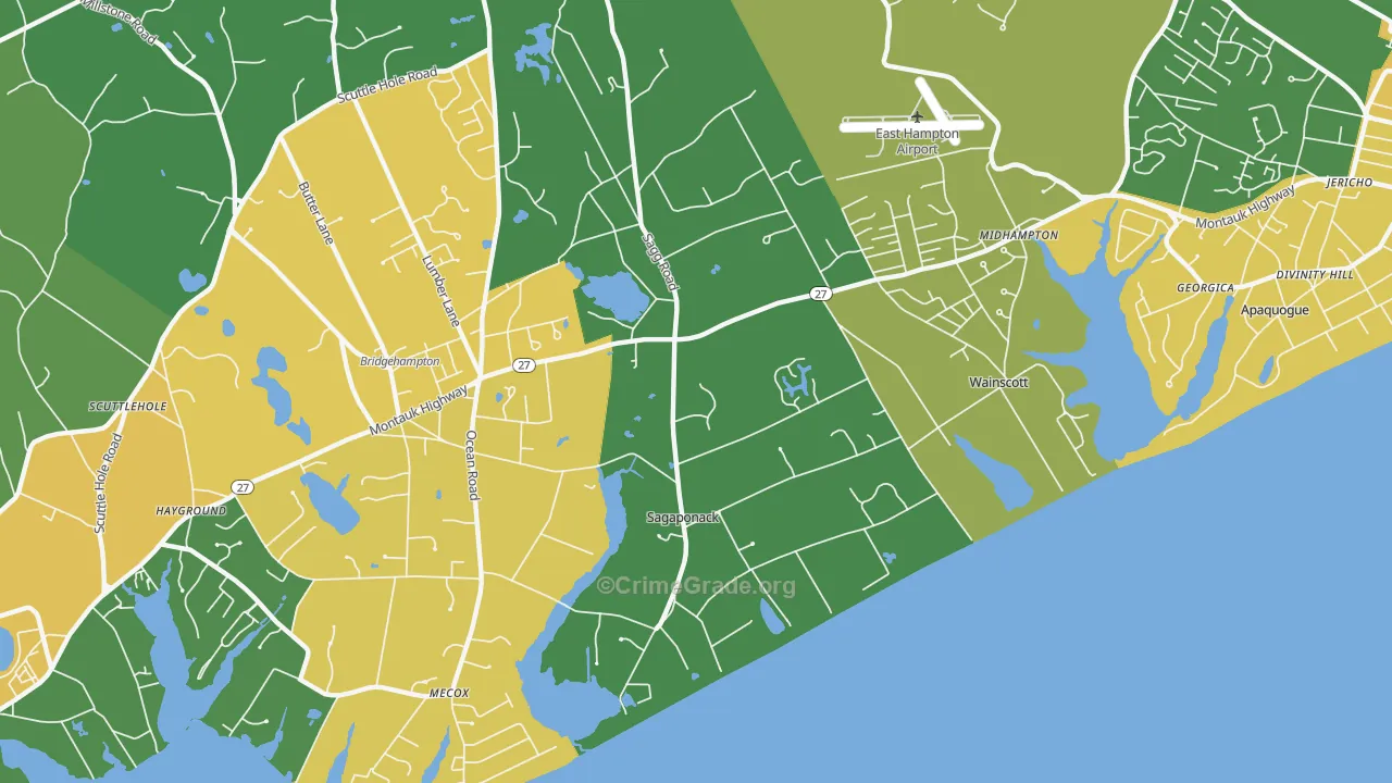 Sagaponack, NY Map of Vandalism Rates