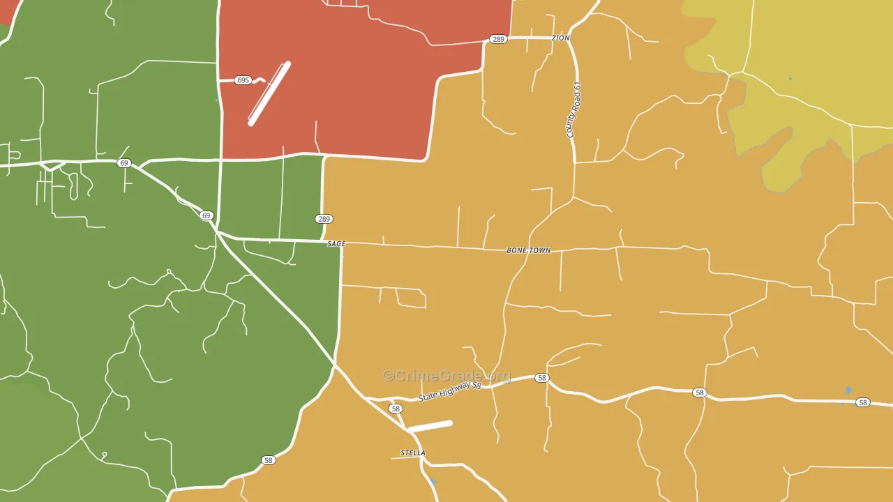 Sage, AR Map of Vandalism Rates