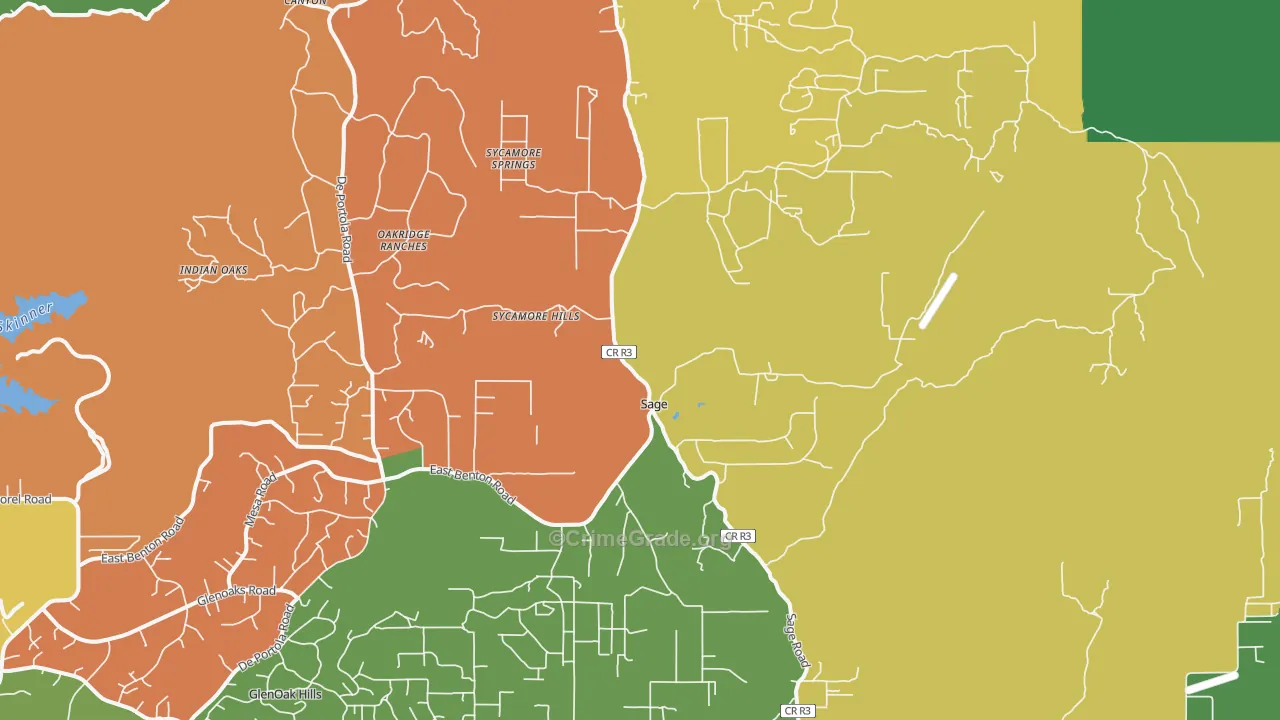 Sage, CA Map of Vandalism Rates