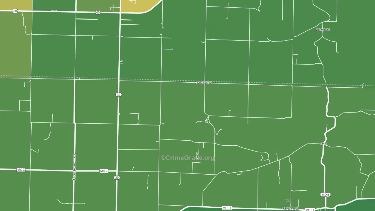 Sage Hill, MO Map of Vandalism Rates