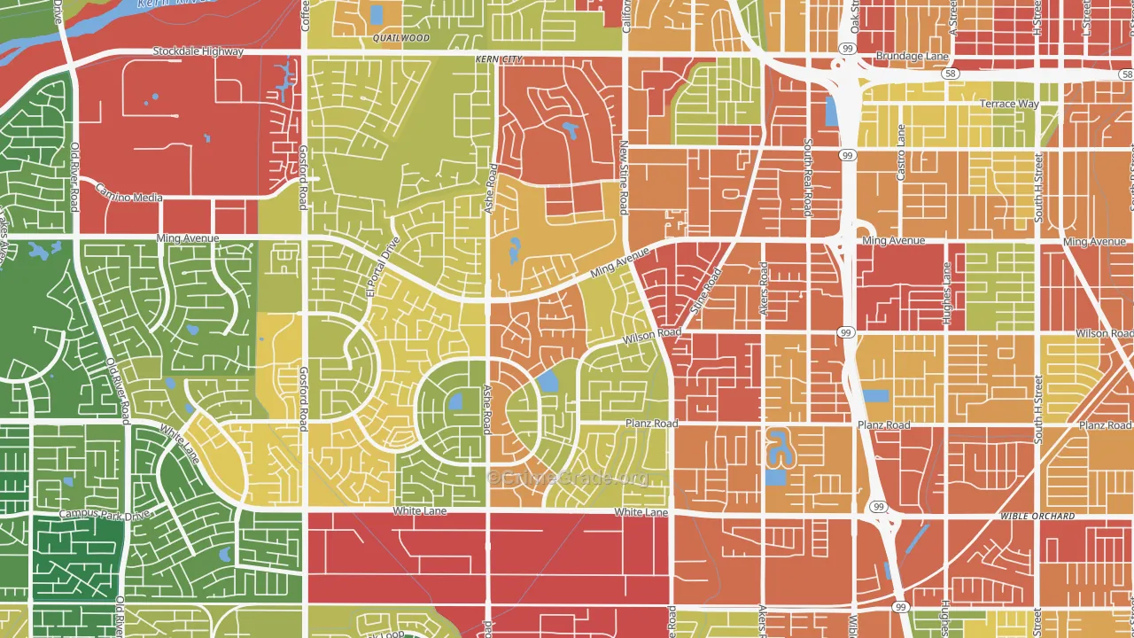 Sagepointe, Bakersfield, CA Map of Vandalism Rates