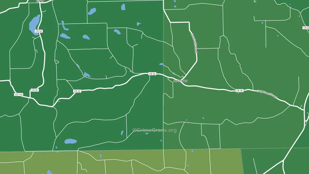 Sagetown, NY Map of Vandalism Rates