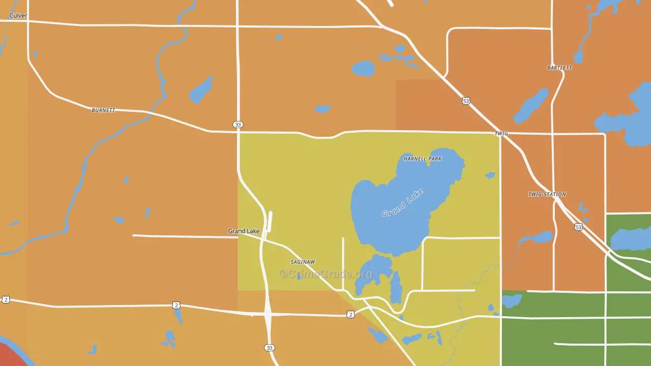 Saginaw, MN Map of Vandalism Rates