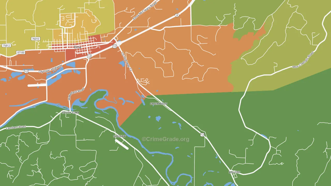 Saginaw, WA Map of Vandalism Rates