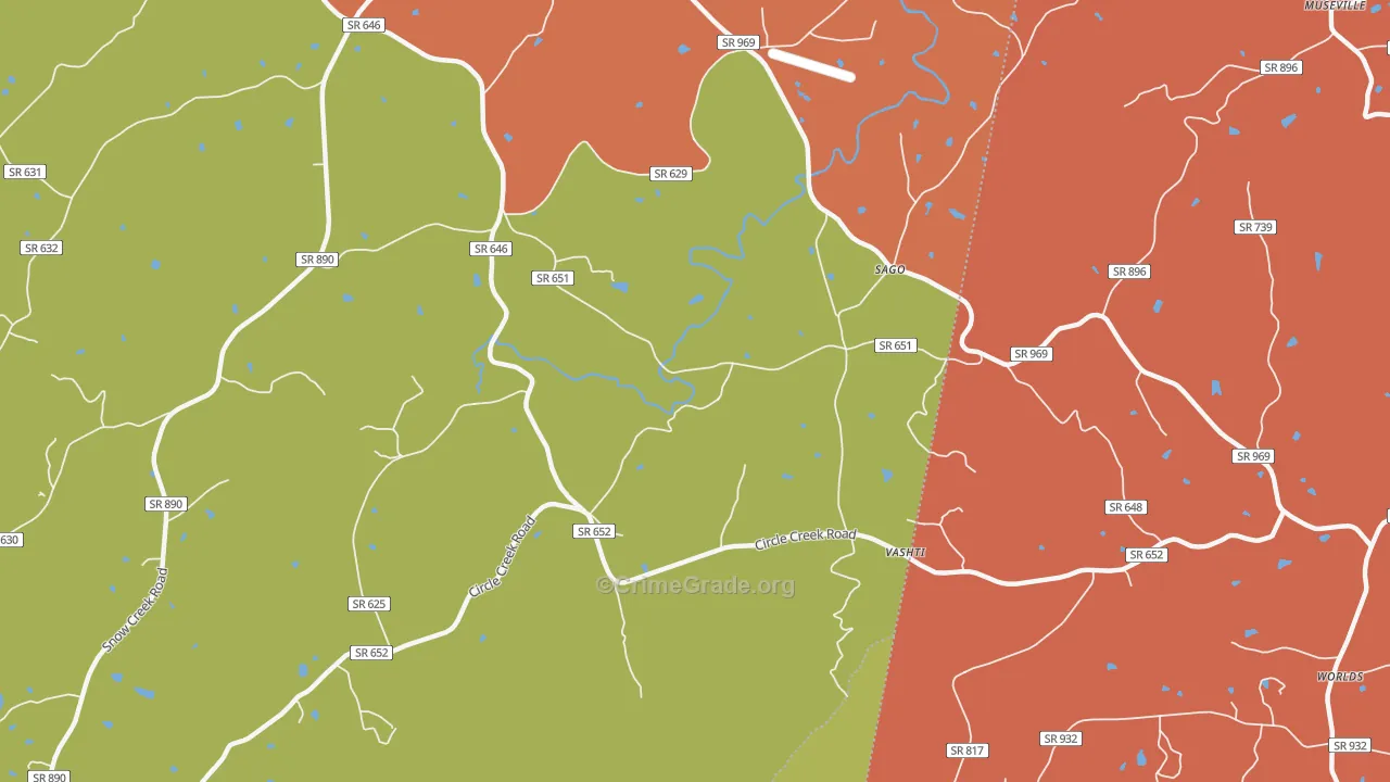 Sago, VA Map of Vandalism Rates