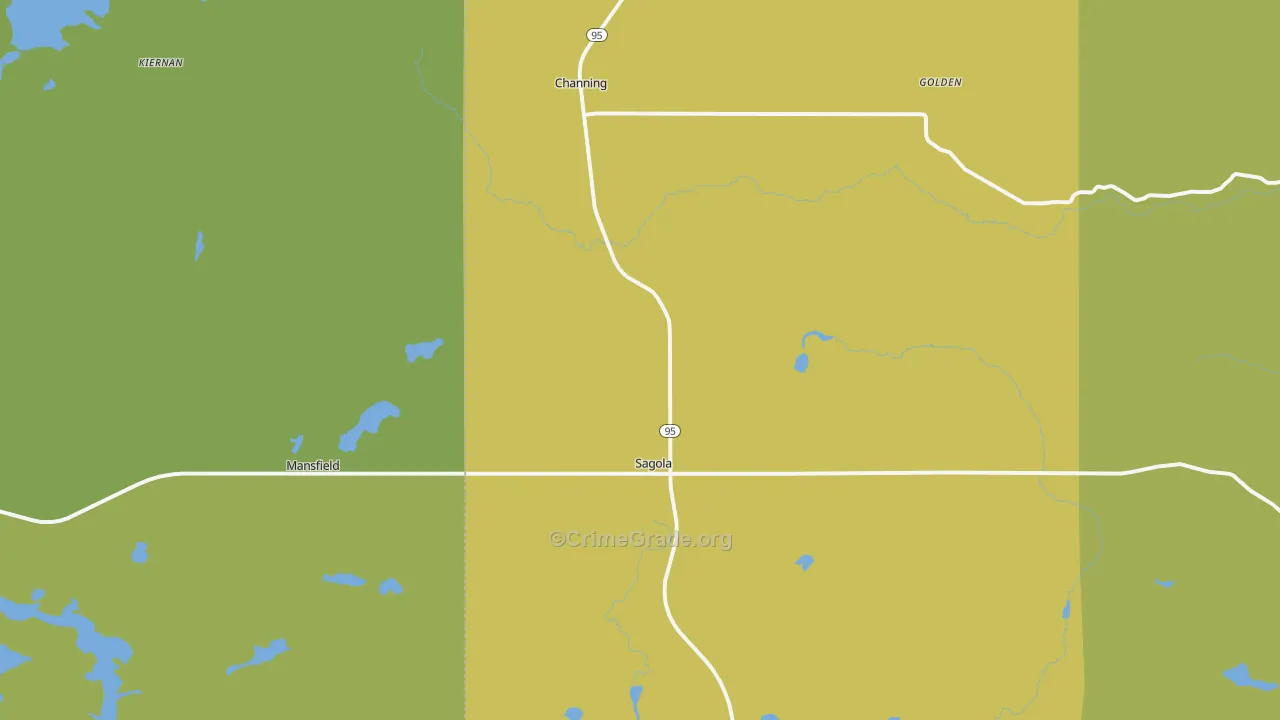 Sagola, MI Map of Vandalism Rates