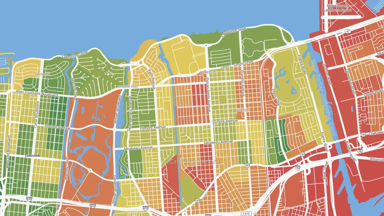 Saint Anthony, New Orleans, LA Map of Vandalism Rates