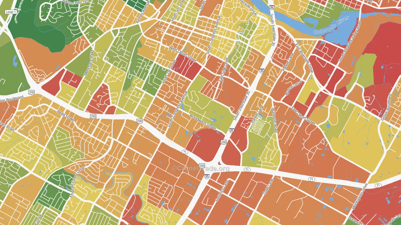 Saint Edwards, Austin, TX Map of Vandalism Rates