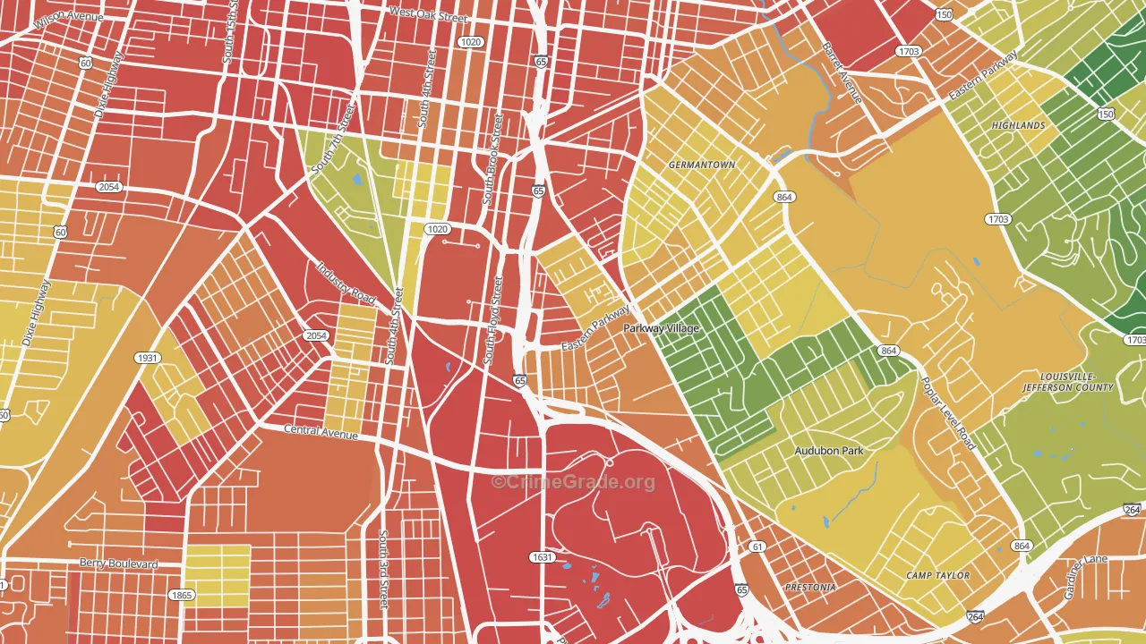 Saint Joseph, Louisville, KY Map of Vandalism Rates
