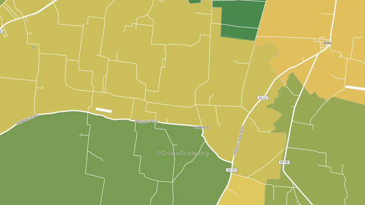 Sainville, TN Map of Vandalism Rates