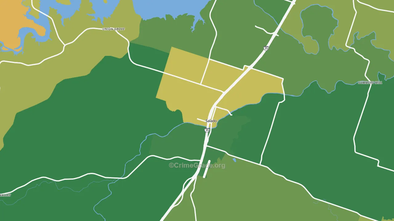 Salado, TX Map of Vandalism Rates