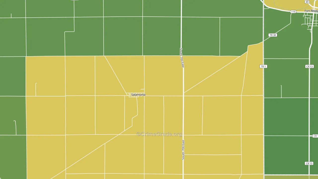 Salamonia, IN Map of Vandalism Rates