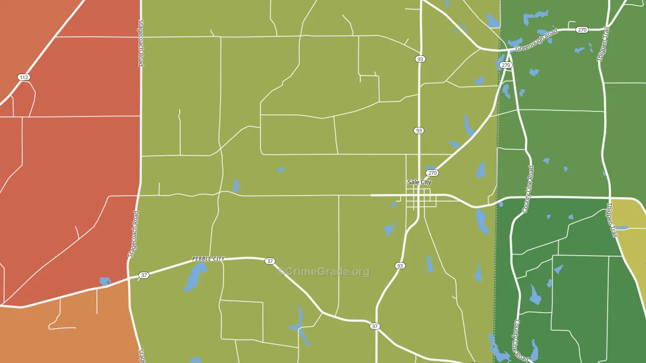 Sale City, GA Map of Vandalism Rates