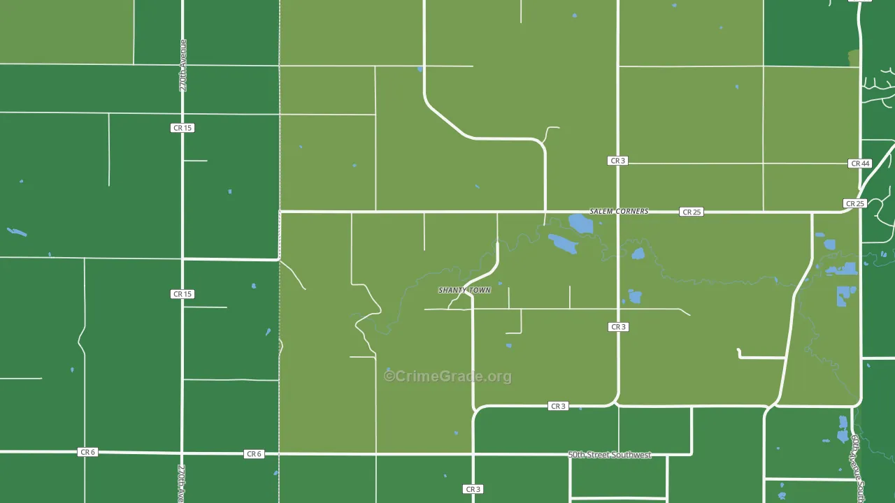 Salem Corners, MN Map of Vandalism Rates