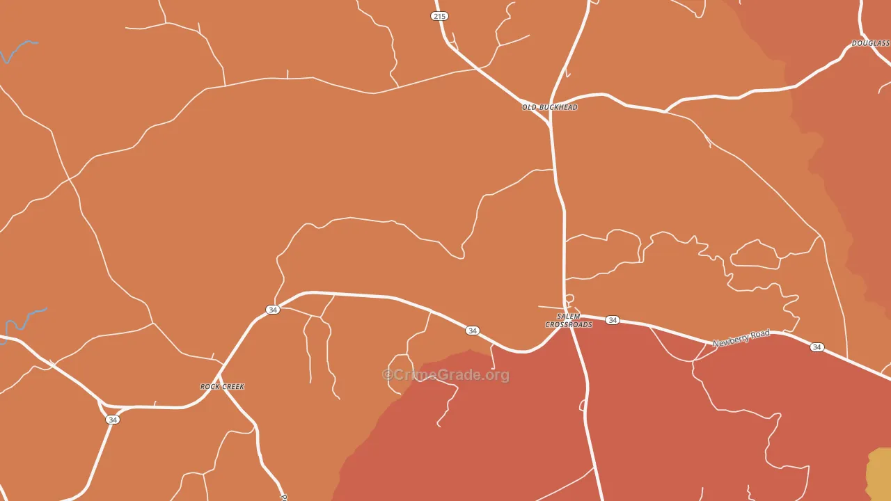 Salem Crossroads, SC Map of Vandalism Rates