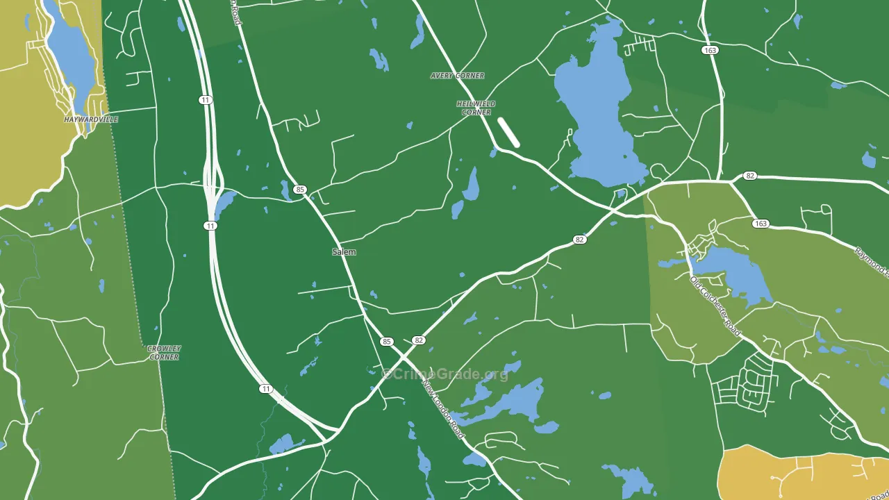 Salem, CT Map of Vandalism Rates