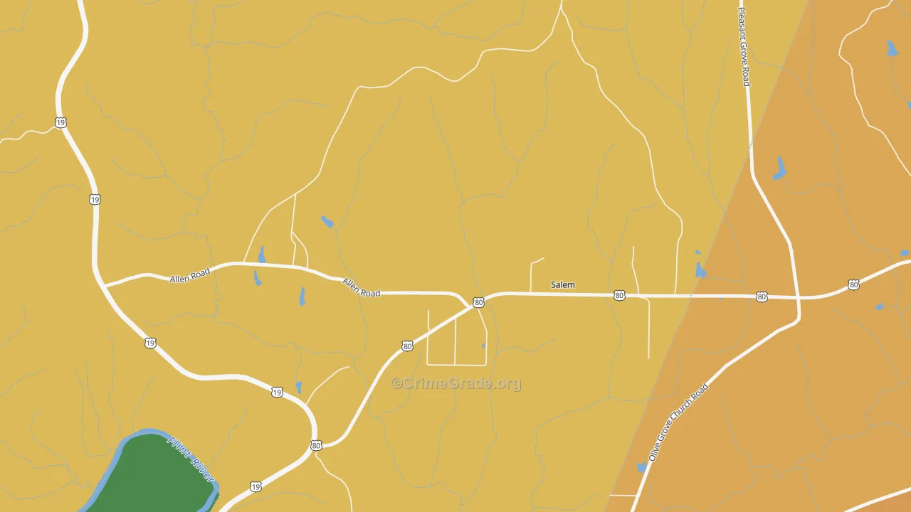 Salem, GA Map of Vandalism Rates
