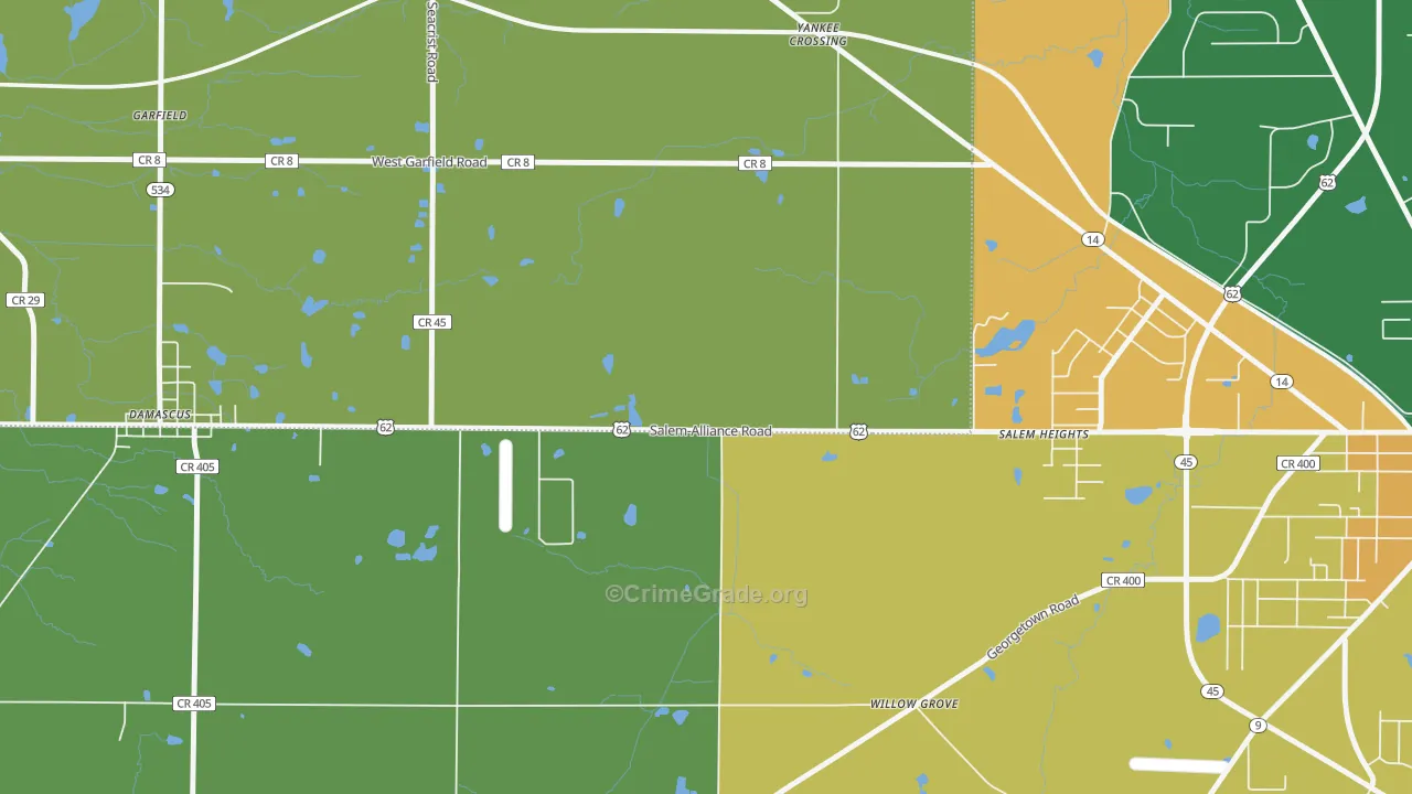 Salem Heights, OH Map of Vandalism Rates