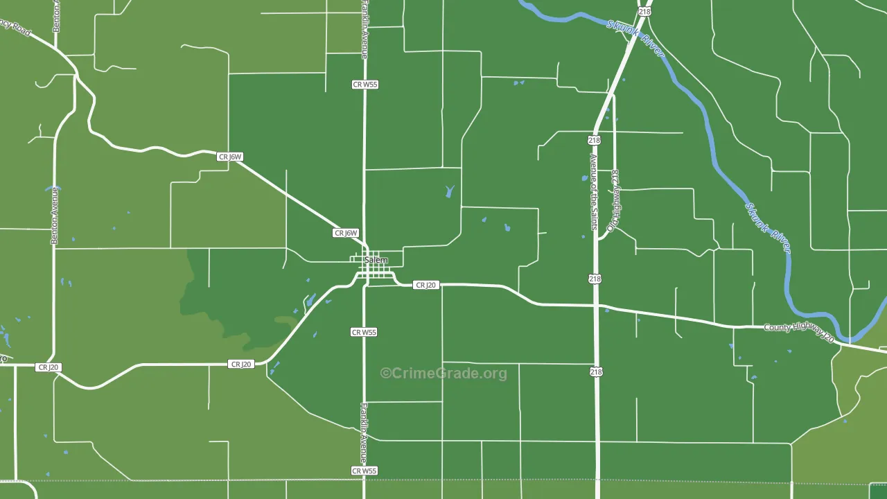 Salem, IA Map of Vandalism Rates