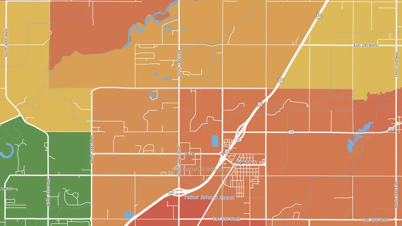 Salem, ID Map of Vandalism Rates