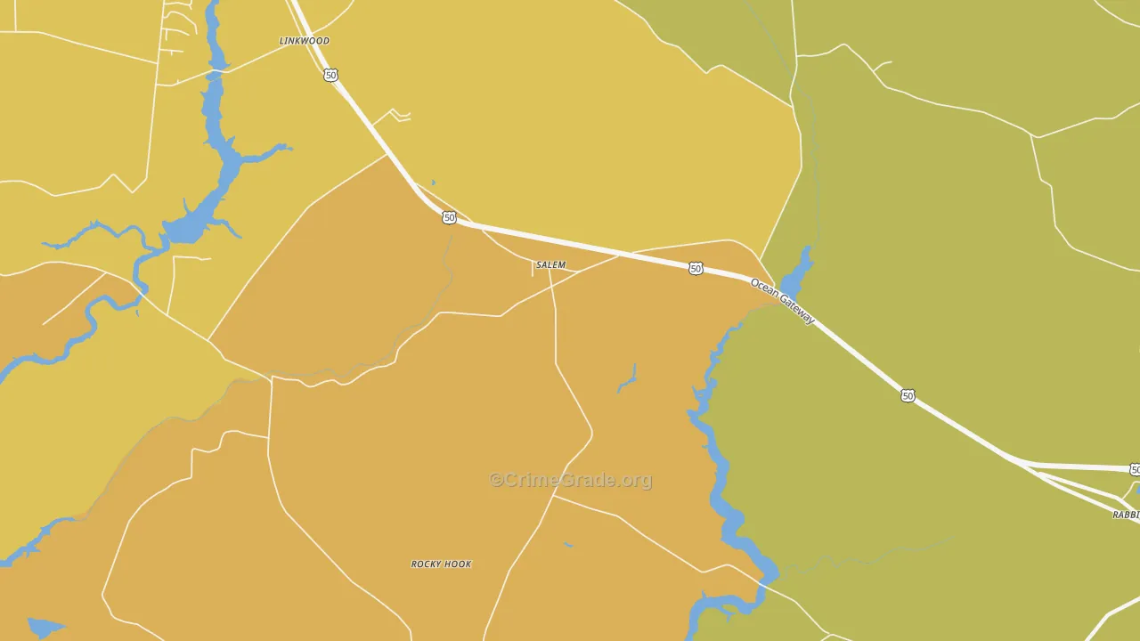 Salem, MD Map of Vandalism Rates