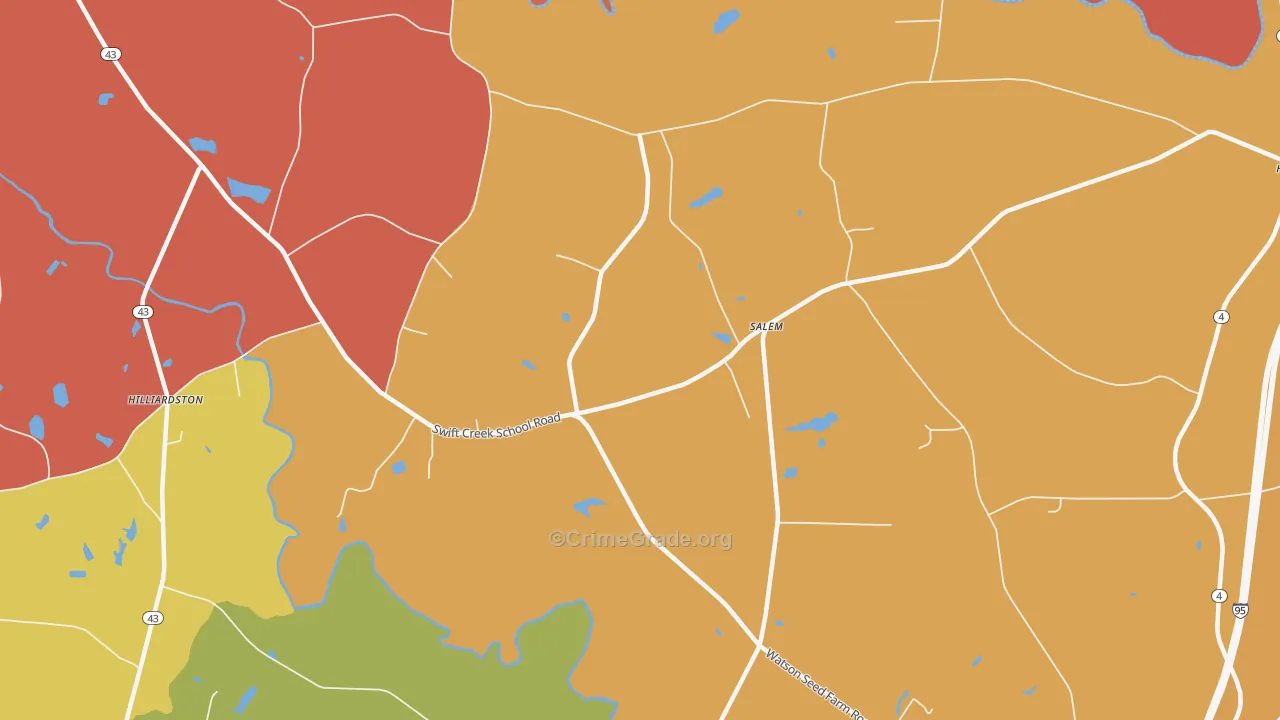 Salem, NC Map of Vandalism Rates