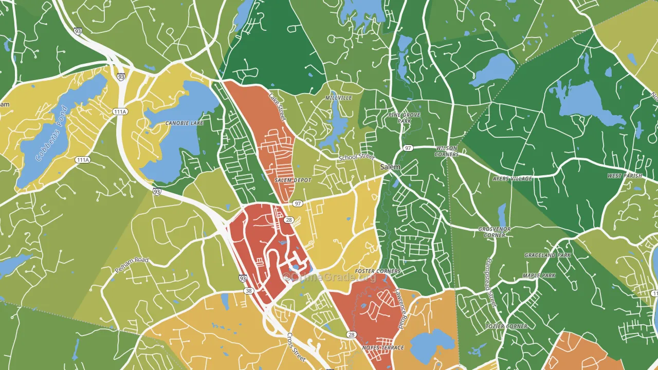 Salem, NH Map of Vandalism Rates