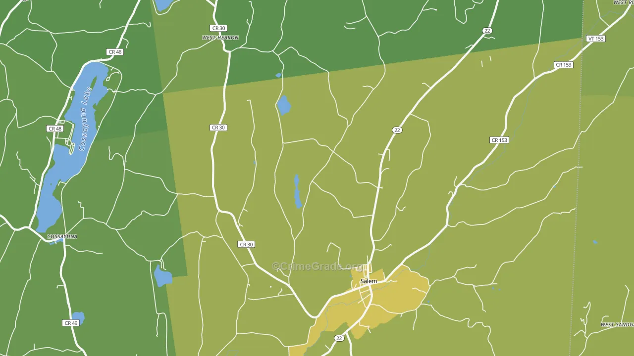 Salem, NY Map of Vandalism Rates