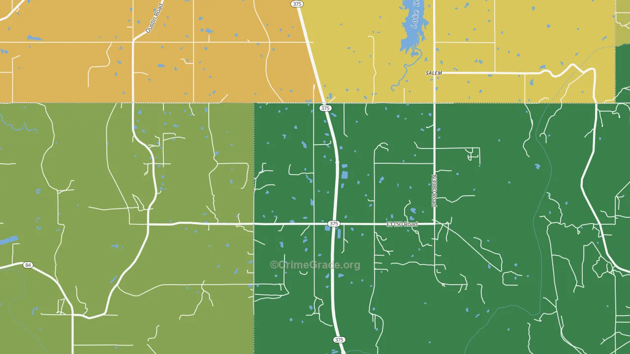 Salem, OK Map of Vandalism Rates