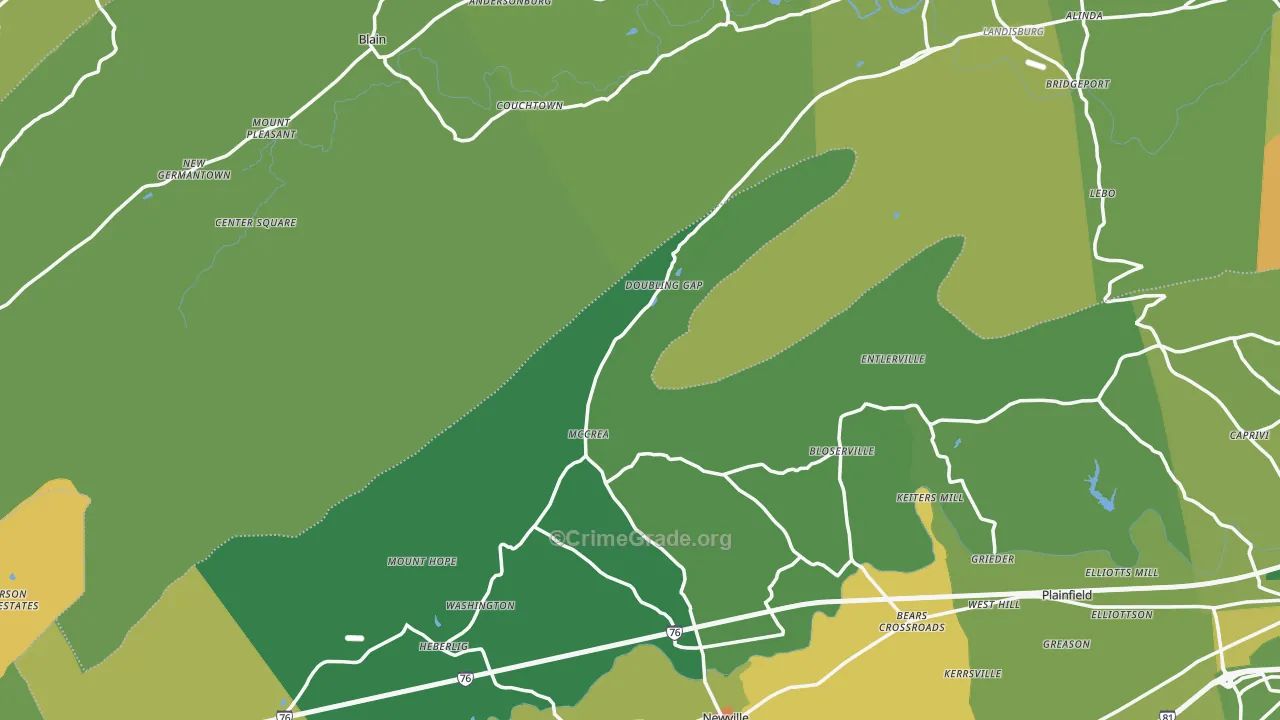 Salem, PA Map of Vandalism Rates