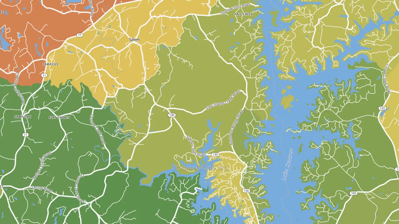 Salem, SC Map of Vandalism Rates