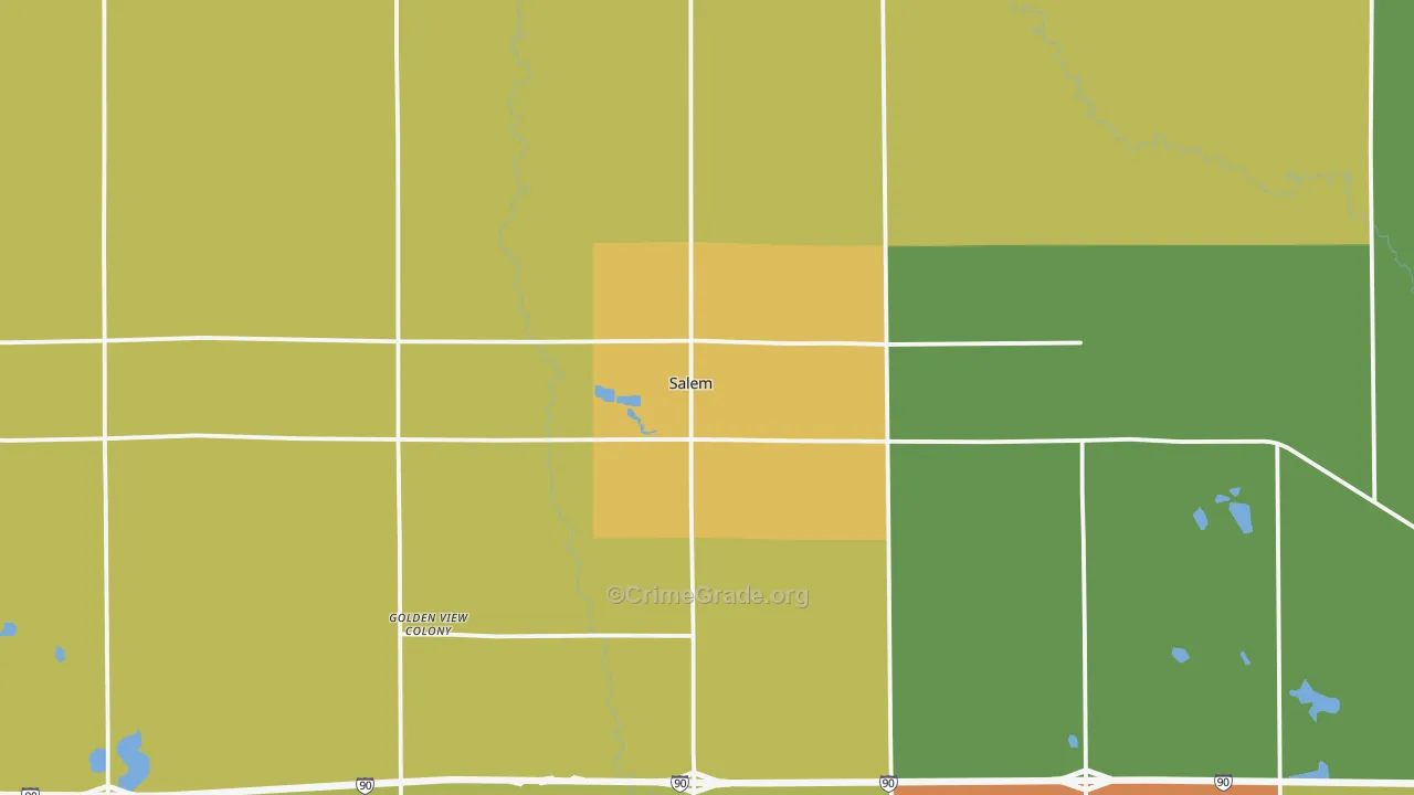 Salem, SD Map of Vandalism Rates