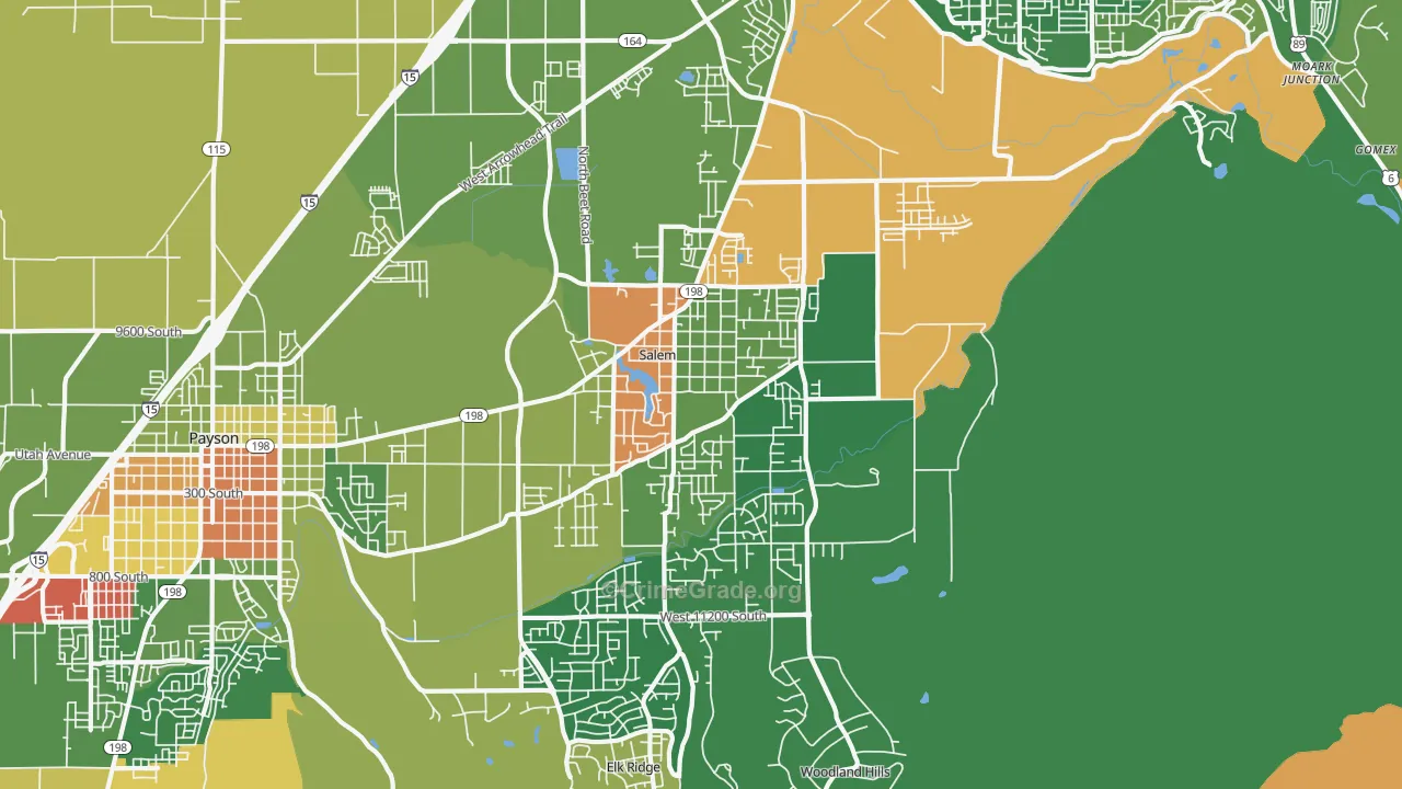 Salem, UT Map of Vandalism Rates