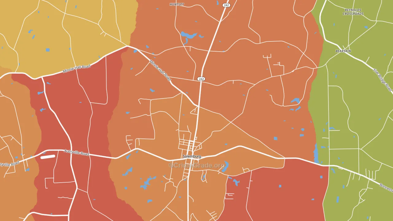 Salemburg, NC Map of Vandalism Rates