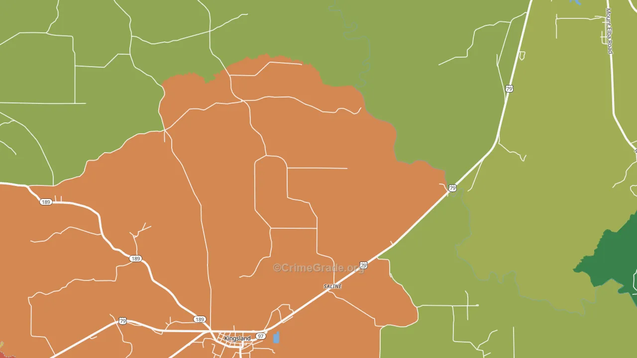 Saline, AR Map of Vandalism Rates