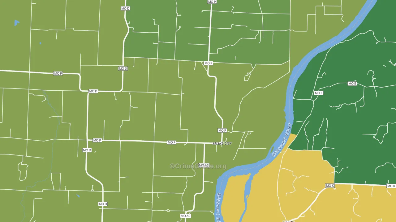 Saline City, MO Map of Vandalism Rates