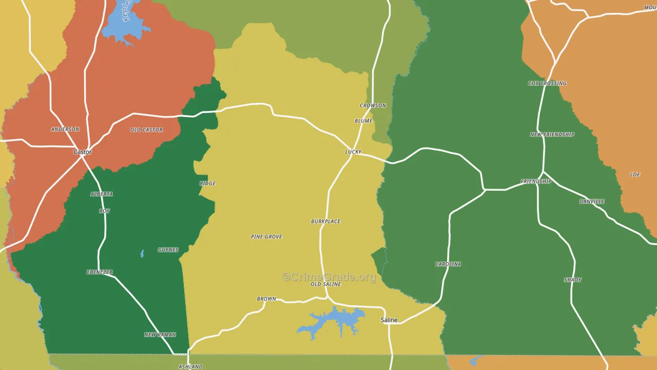 Saline, LA Map of Vandalism Rates