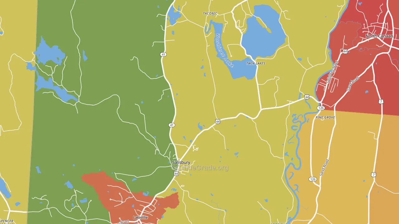 Salisbury, CT Map of Vandalism Rates
