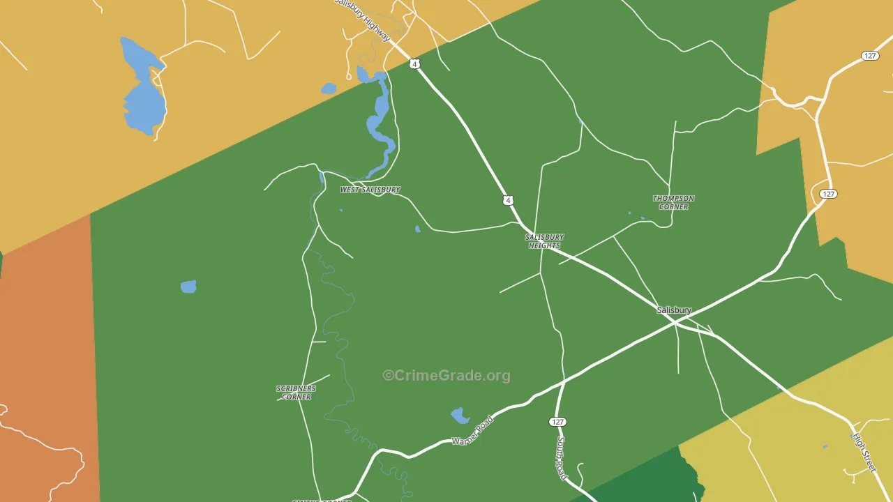 Salisbury Heights, NH Map of Vandalism Rates