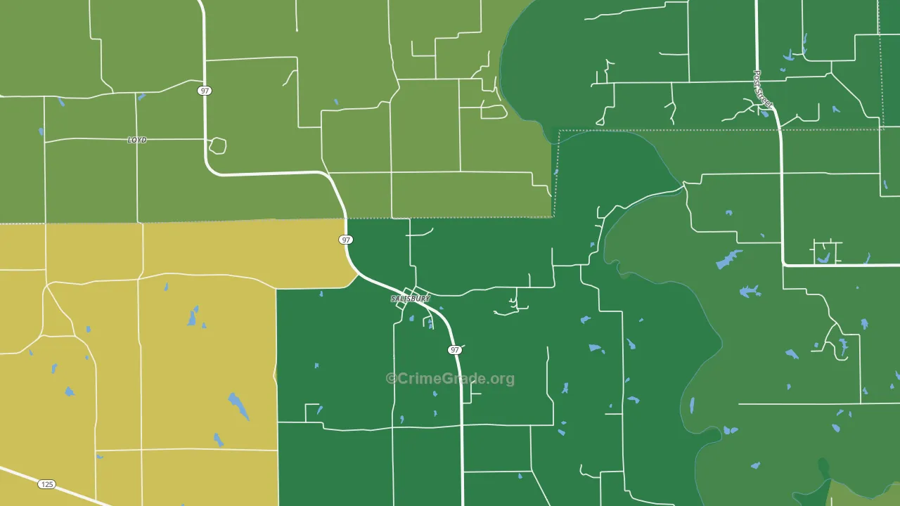 Salisbury, IL Map of Vandalism Rates