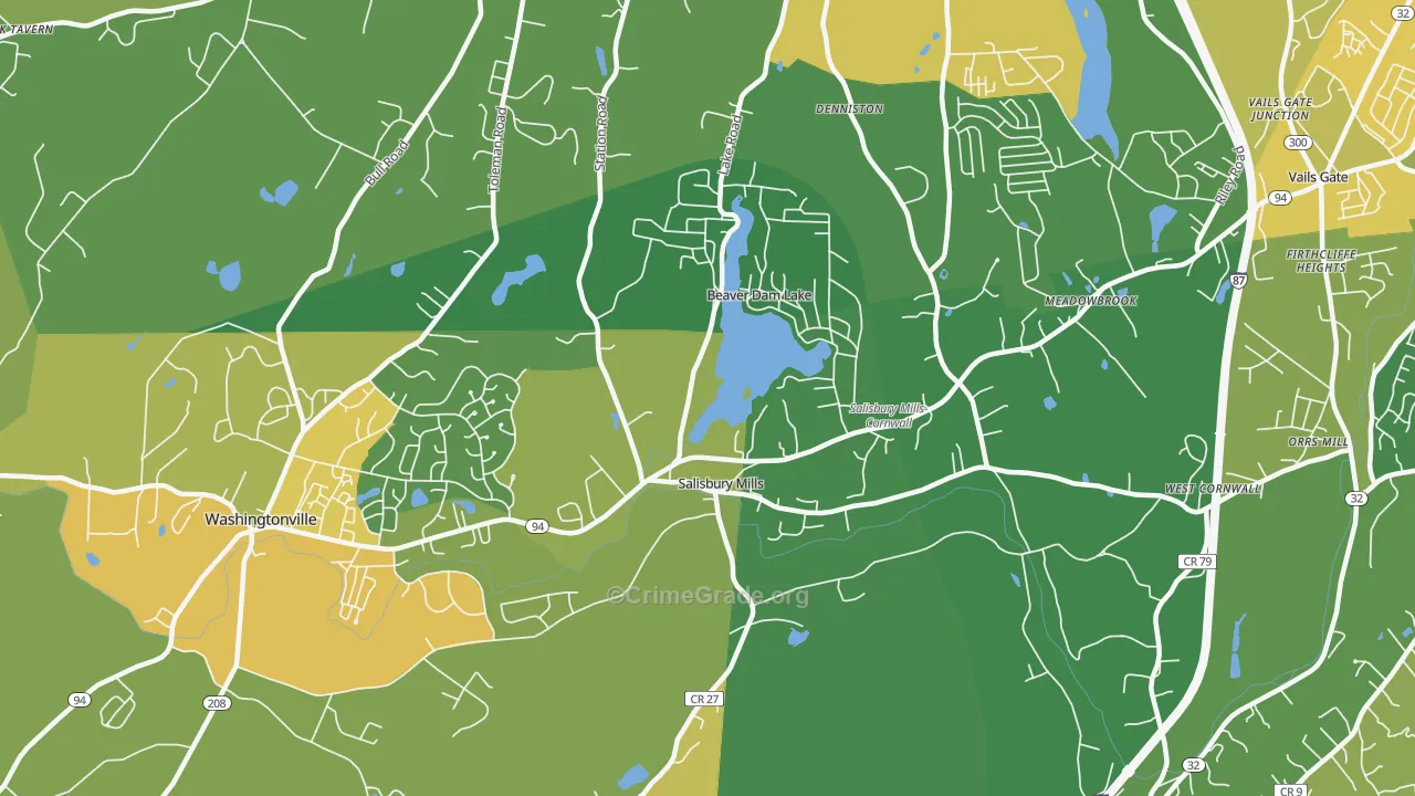 Salisbury Mills, NY Map of Vandalism Rates