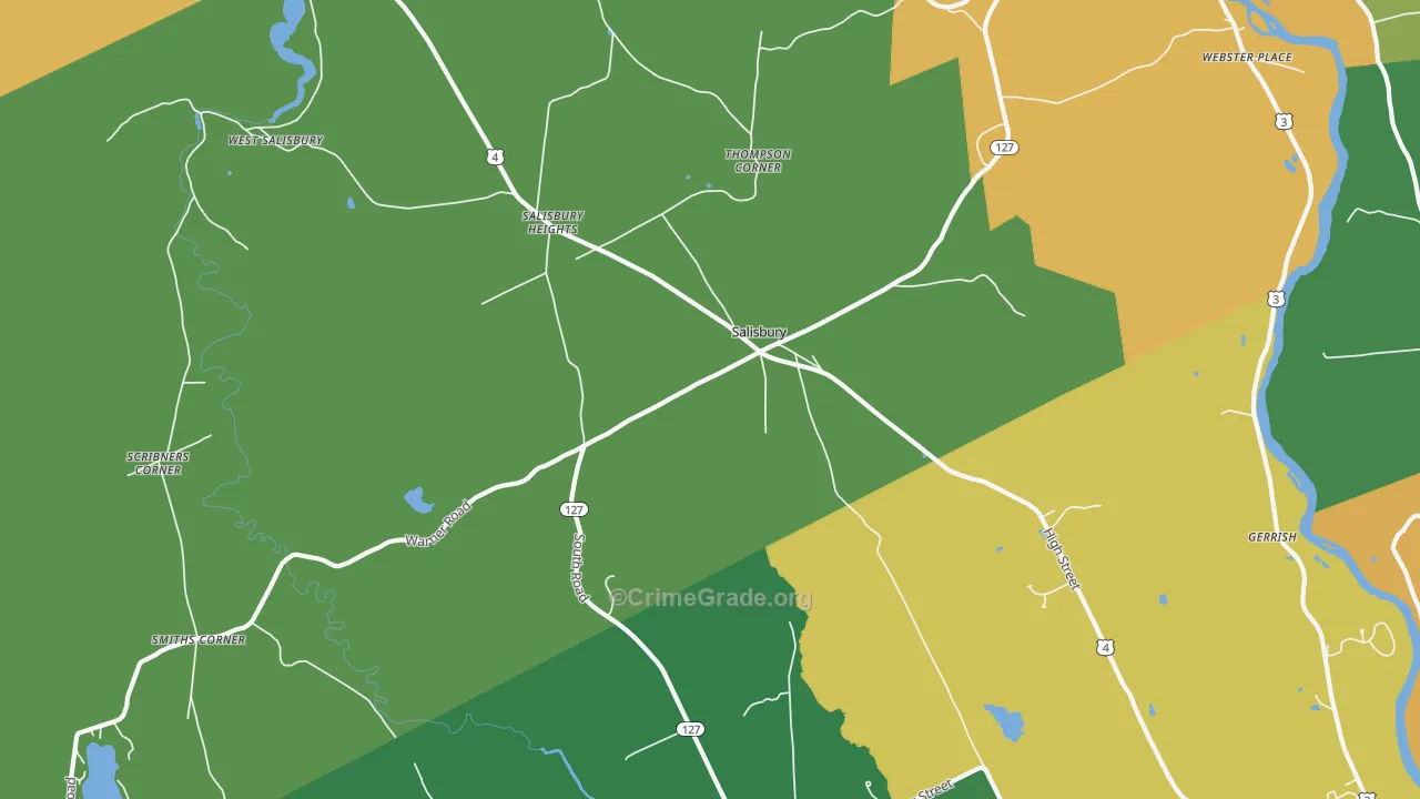 Salisbury, NH Map of Vandalism Rates