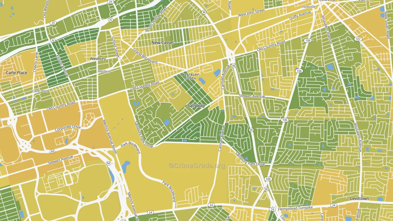 Salisbury, NY Map of Vandalism Rates