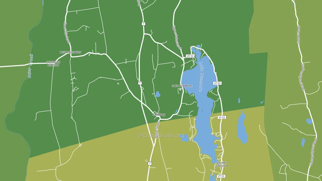 Salisbury, VT Map of Vandalism Rates