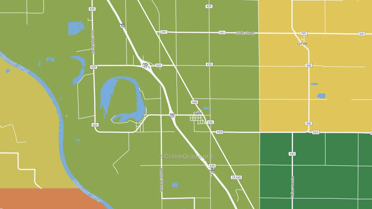 Salix, IA Map of Vandalism Rates
