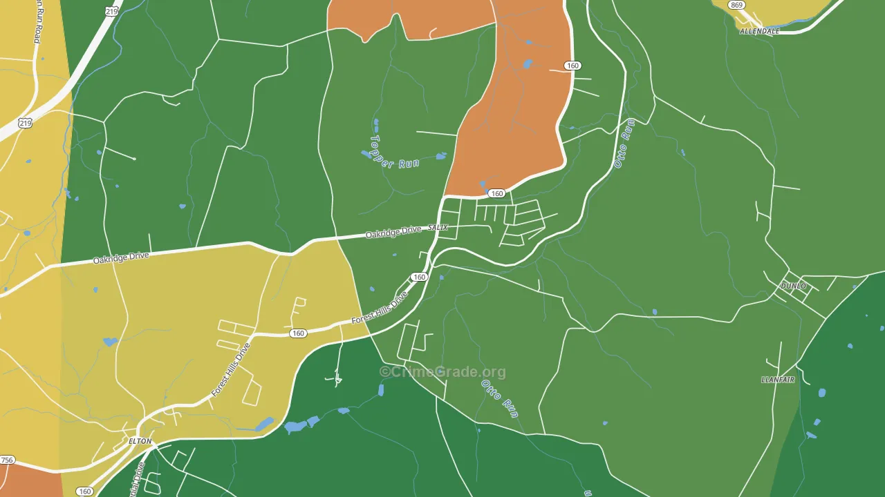 Salix, PA Map of Vandalism Rates