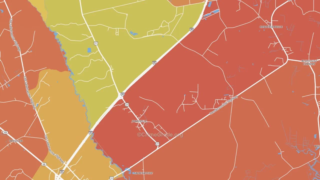 Salkehatchie, SC Map of Vandalism Rates