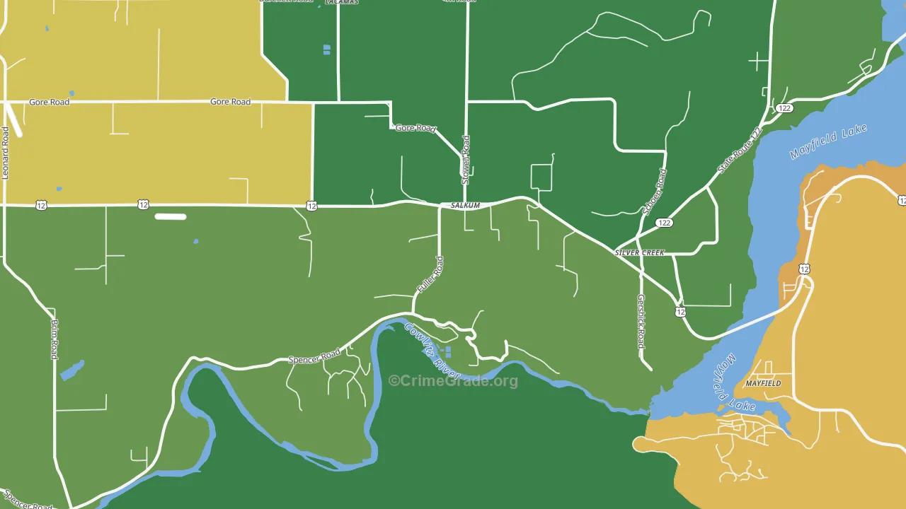 Salkum, WA Map of Vandalism Rates